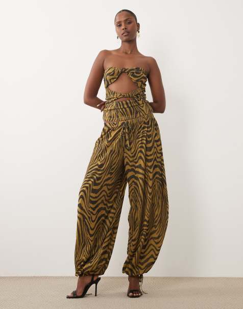 ASOS DESIGN set med mönstrade meshballongbyxor i zebra - view 1