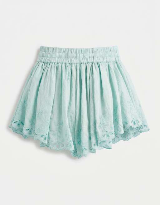 ASOS DESIGN set med shorts med volang i turkos, 7 av 9