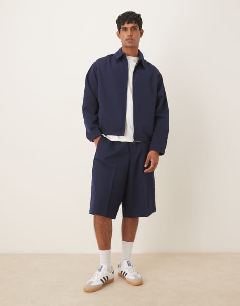 ASOS DESIGN – Set mit elegantem Oversize-Blouson in Marineblau - view 1