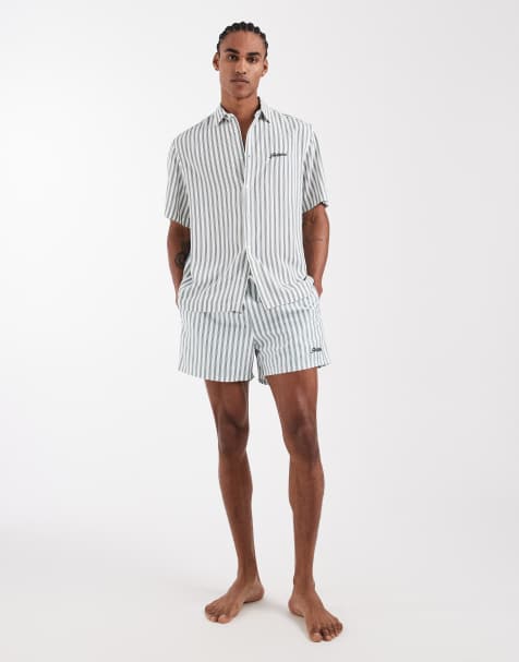 ASOS DESIGN – Set mit grün-weißen Streifen - view 1