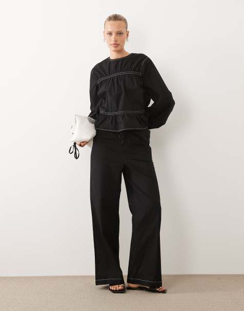 ASOS DESIGN – Set mit Hose mit kontrastierender Ziernaht - view 1