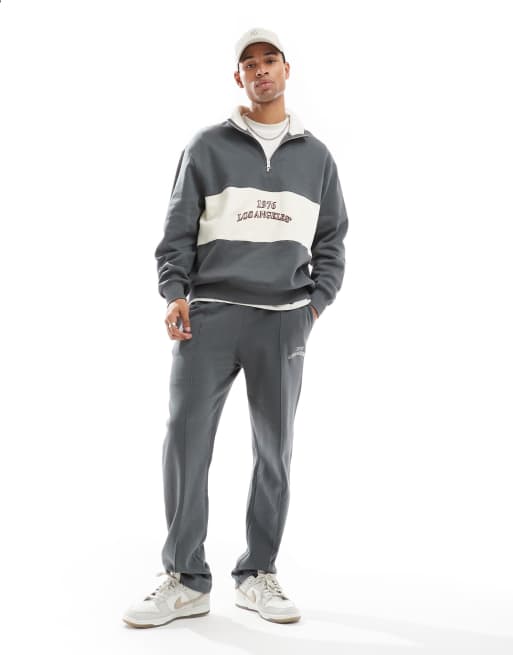 ASOS DESIGN – Set mit kurzem Reißverschluss und Jogginghose