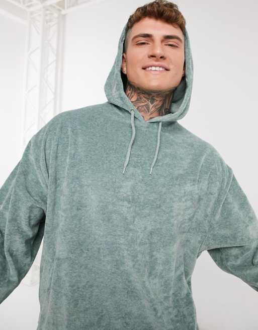 ASOS DESIGN set oversized hoodie in marl terry cloth