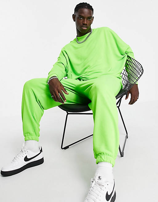 ASOS DESIGN set oversized sweatpants in green | ASOS