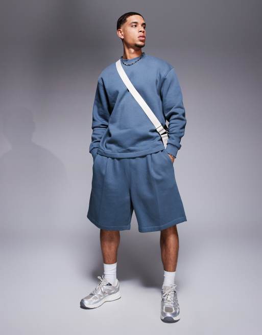 ASOS DESIGN set oversized sweatshirt in blue 