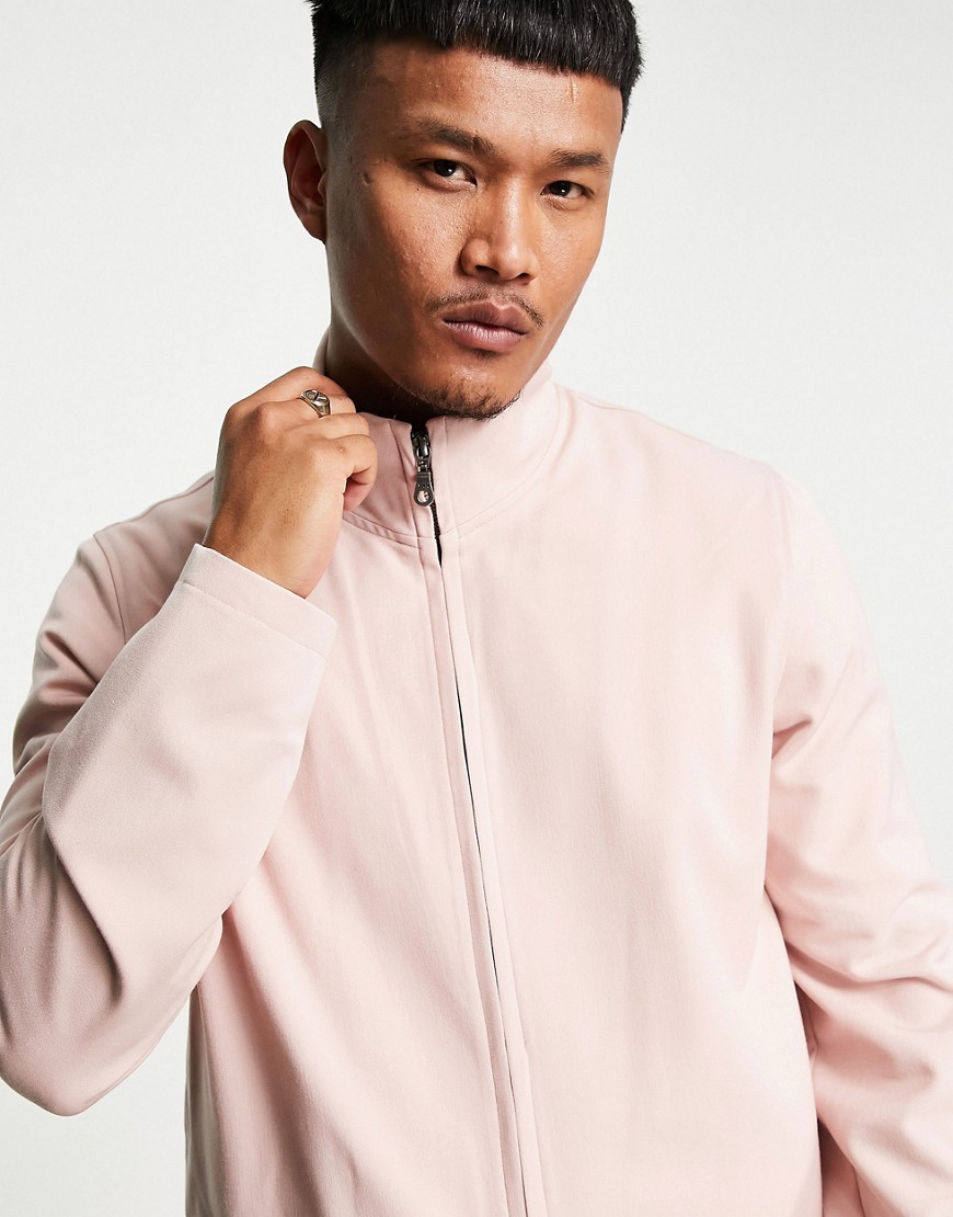 ASOS DESIGN set smart track jacket in pink