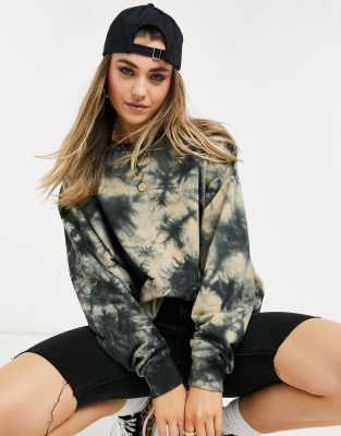 Asos Design Set Sweatshirt In Bleach Tie Dye Neutral Modesens