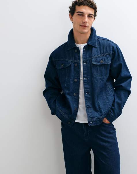 ASOS DESIGN set truckerjacka i raw indigo - view 1