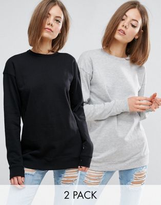 ASOS Design - Set van 2 boyfriend sweatshirts BESPAAR-Multi