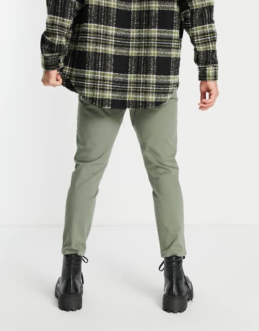 ASOS DESIGN - Set van 2 chino's met cigarette pasvorm in beige en kaki, bespaar, 2 van 4