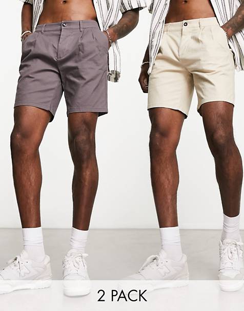 ASOS Katoen Set Van 2 Cigarette-chinos voor heren Heren Kleding voor voor Shorts voor Chinoshorts en nette shorts 