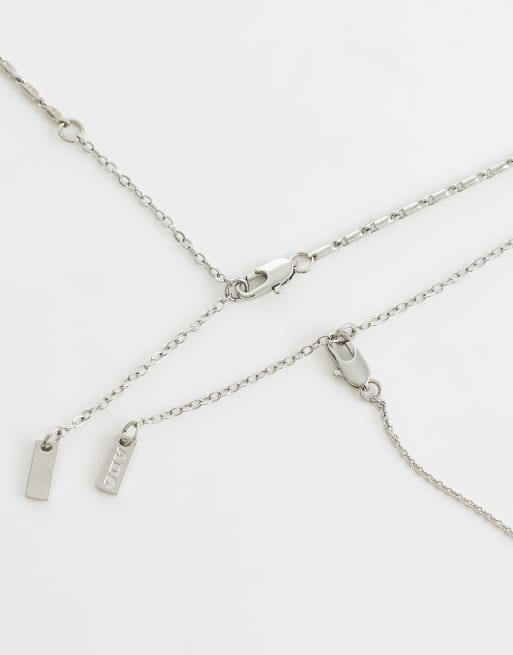 ASOS DESIGN - Set van 2 kettingen met parels en schakels in zilver, 3 van 4