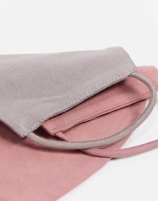 ASOS DESIGN - Set van 2 mondkapjes in grijs en roze, 3 van 4