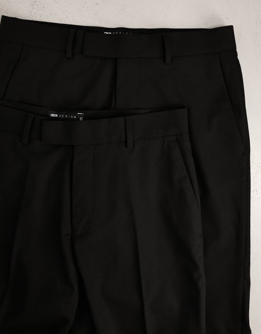 ASOS DESIGN - Set van 2 nette skinny broeken in zwart, 4 van 4