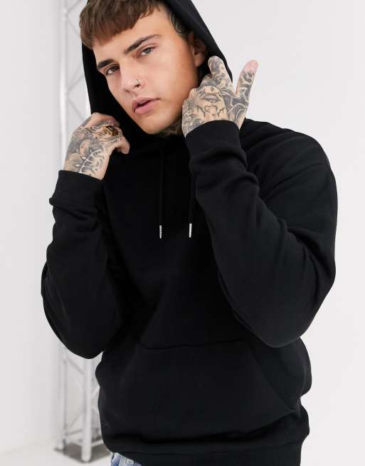 ASOS DESIGN - Set van 2 oversized hoodies in zwart / gemêleerd grijs, 3 van 4
