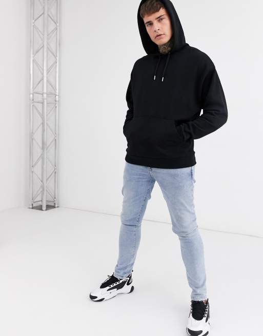 ASOS DESIGN - Set van 2 oversized hoodies in zwart / gemêleerd grijs, 4 van 4