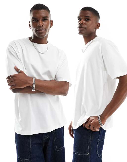 ASOS DESIGN - Set van 2 oversized T-shirts in wit