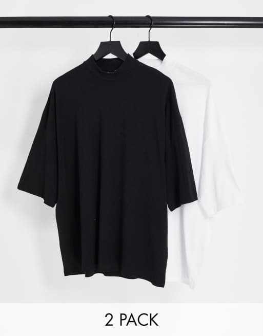 ASOS DESIGN - Set van 2 oversized t-shirts in zwart en wit