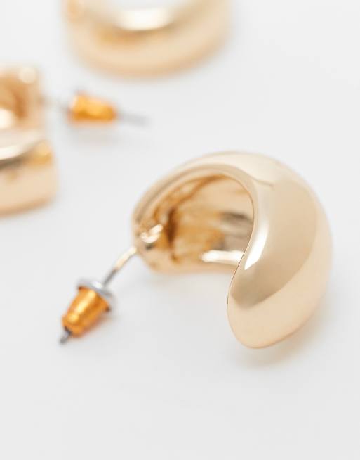 ASOS DESIGN - Set van 2 paar oorringen met minimalistisch ontwerp in goudkleur, 2 van 3
