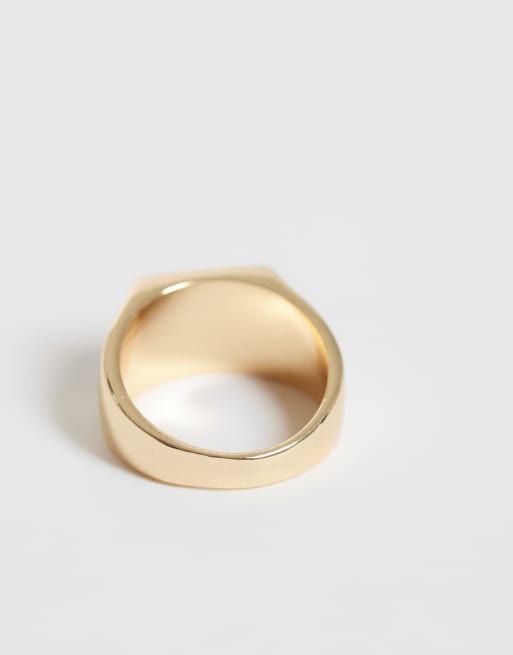 ASOS DESIGN set van 2 ringen met harssteen in goudkleur met groene steen, 2 van 3