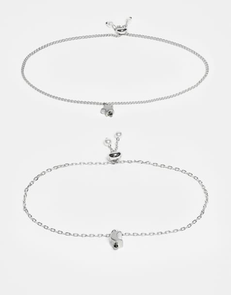 ASOS DESIGN - Set van 2 vriendschapsarmbanden met bedeltjes in van imititatieparelmoer - view 1