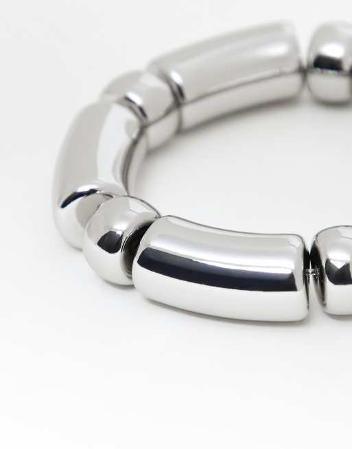 ASOS DESIGN - Set van 3 armbanden in mix van groen hars en zilverkleur, 3 van 3