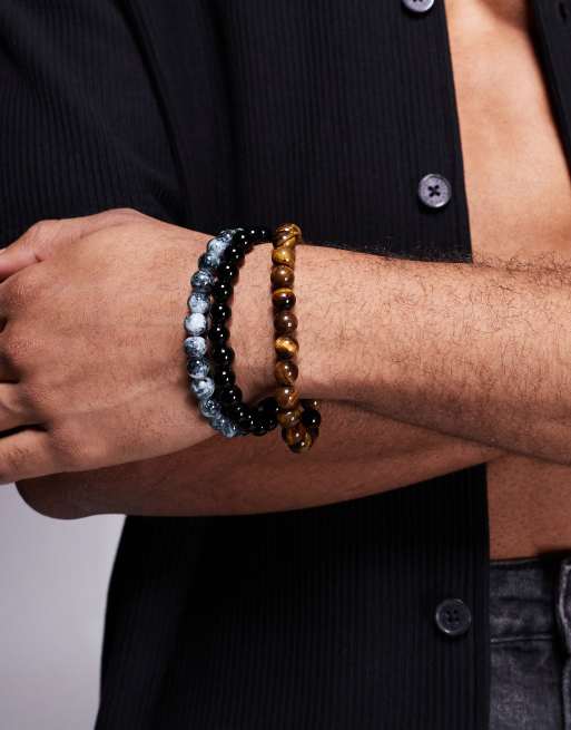 ASOS DESIGN - Set van 3 armbanden met kralen in multi