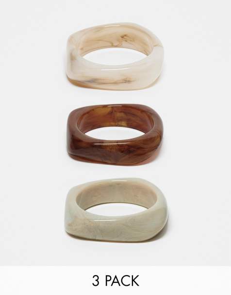 ASOS DESIGN - Set van 3 armbanden met ontwerp van neutraal hars - view 1