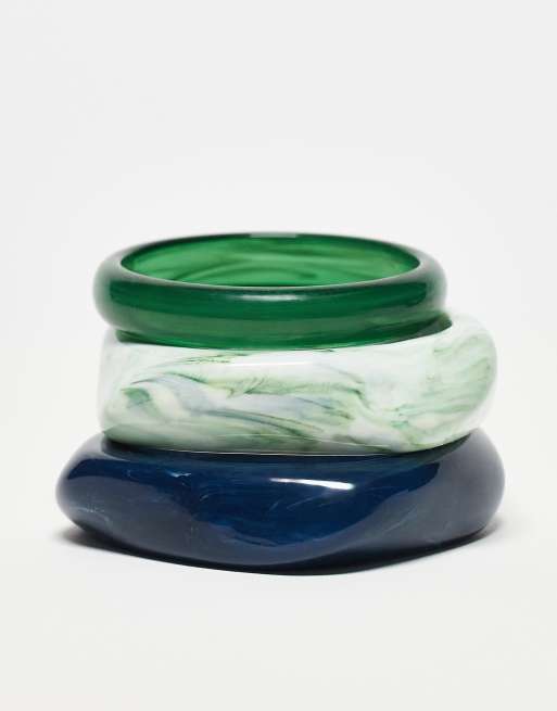 ASOS DESIGN - Set van 3 armbanden met ontwerp van neutraal hars