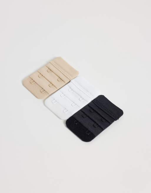 ASOS DESIGN - Set van 3 bh-verlengstukken in wit, beige en zwart, 3 van 3