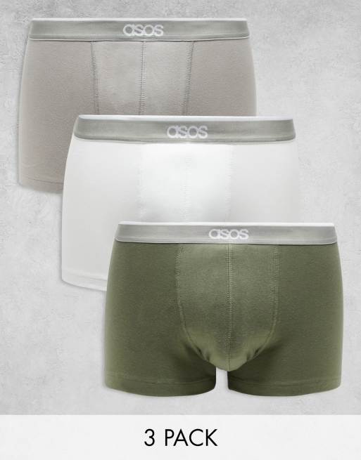 ASOS DESIGN - Set van 3 boxershorts met tailleband met merkteken in meerdere kleuren