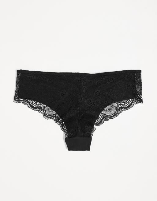 ASOS DESIGN - Set van 3 Braziliaanse slips zonder zichtbare naden met kant in beige, 3 van 4