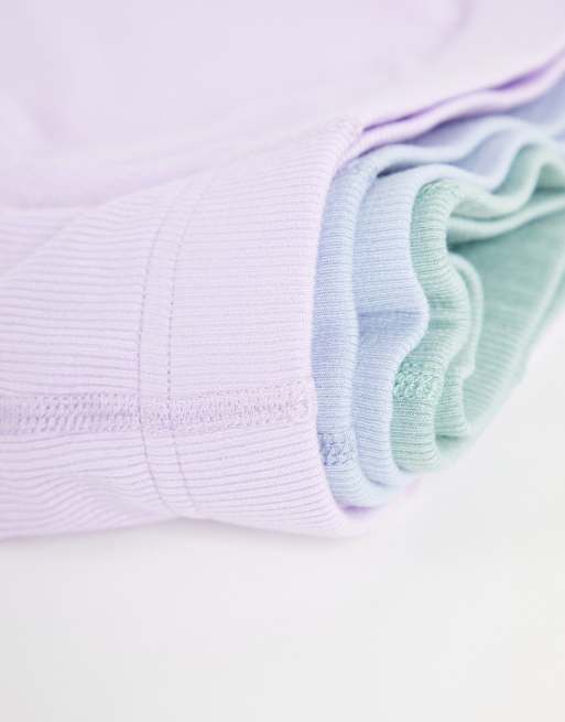 ASOS DESIGN - Set van 3 geribbelde boxershorts in pasteltinten, 3 van 4