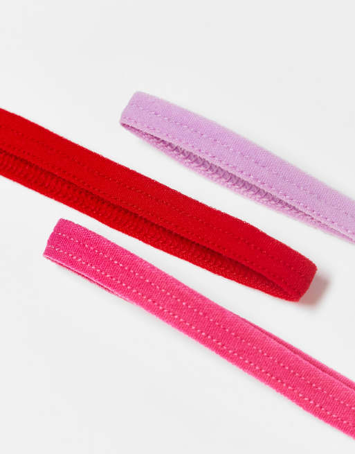 ASOS DESIGN - Set van 3 geribbelde katoenen strings met T-vormige achterkant in roze tinten, 4 van 4