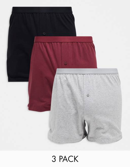ASOS DESIGN - Set van 3 jersey boxershorts in multi