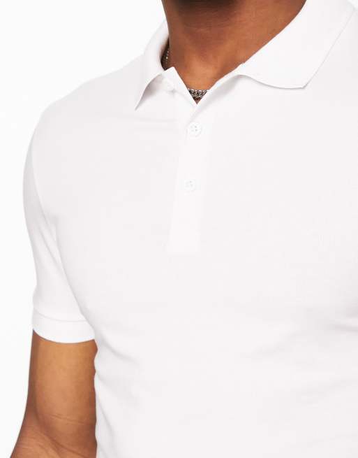 ASOS DESIGN - Set van 3 muscle fit polo's in wit, beige en zwart, 3 van 4