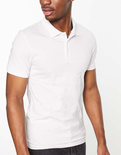 ASOS DESIGN - Set van 3 muscle fit polo's in wit, beige en zwart, 4 van 4