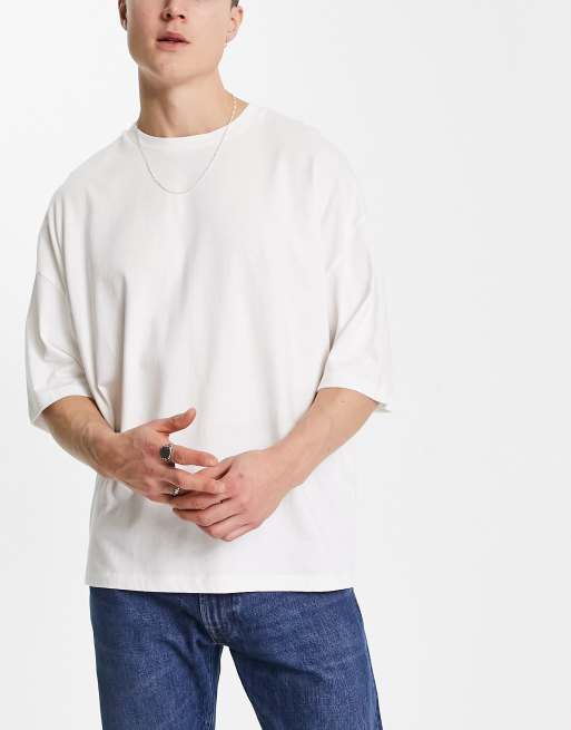 ASOS DESIGN - Set van 3 oversized t-shirts met ronde hals in wit, beige en bruin, 2 van 4