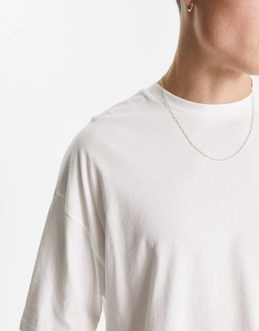 ASOS DESIGN - Set van 3 oversized t-shirts met ronde hals in wit, beige en bruin, 3 van 4