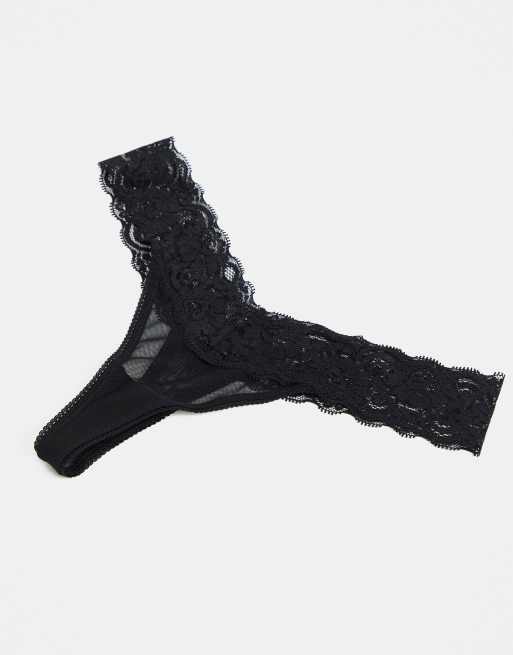 ASOS DESIGN - Set van 3 slips van malibu mesh en kant met lage taille, 2 van 4