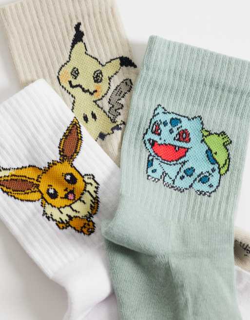 ASOS DESIGN set van 3 sokken met Pokémon-print in multikleur, 3 van 3