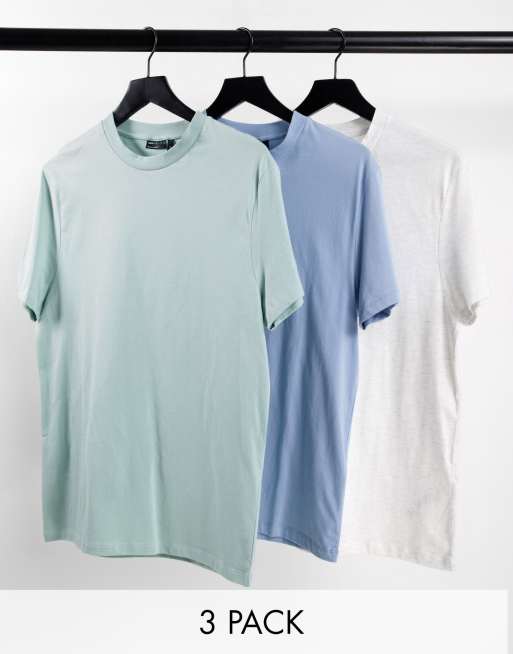 ASOS DESIGN - Set van 3 T-shirts met ronde hals in multi - MULTI