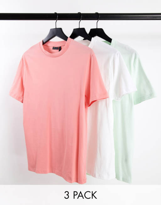 ASOS DESIGN - Set van 3 T-shirts met ronde hals in multi - MULTI