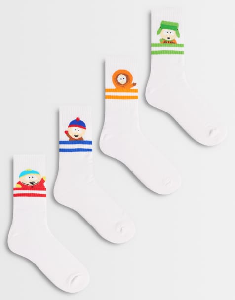ASOS DESIGN - Set van 4 paar sokken met grafische South Park-print in multi - view 1