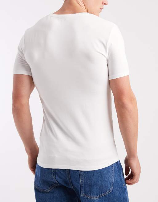 ASOS DESIGN - Set van 5 basic muscle fit T-shirts in multi, 4 van 5