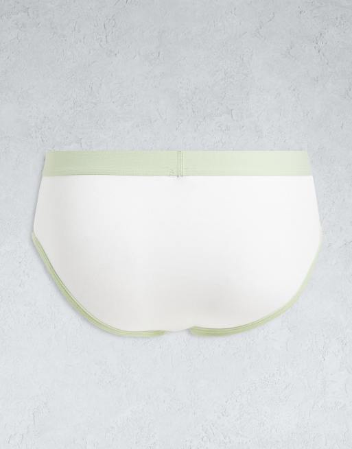 ASOS DESIGN - Set van 5 onderbroeken met contrasterende pastelkleurige taillebanden, 2 van 4