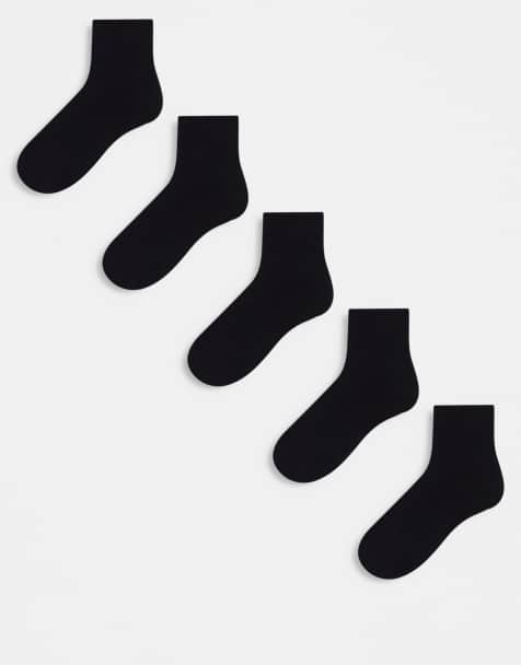 ASOS DESIGN - Set van 5 paar enkelsokken in zwart - view 1