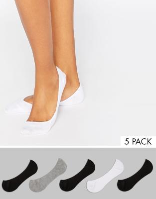 ASOS DESIGN  Dolda strumpor i 5-pack-Flerfärgad Flerfärgad