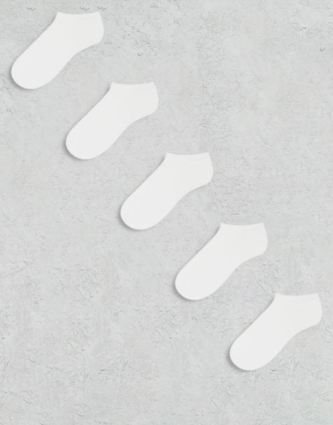 ASOS DESIGN - Set van 5 paar sportsokken in wit - view 1