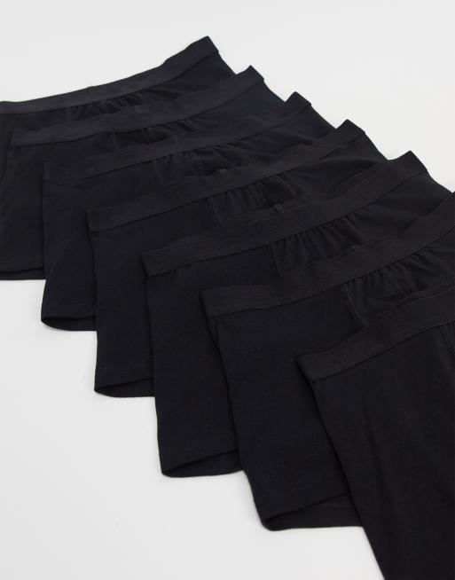 ASOS DESIGN - Set van 7 boxershorts van katoenmix in zwart - BLACK, 3 van 4